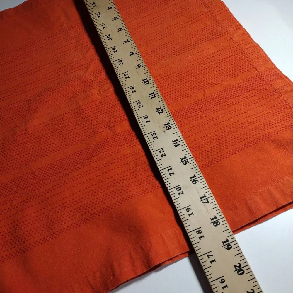 Set of 4 Tag Cotton Napkins Orange 18-18.5 inch Square Lunch Dinner Table Scape